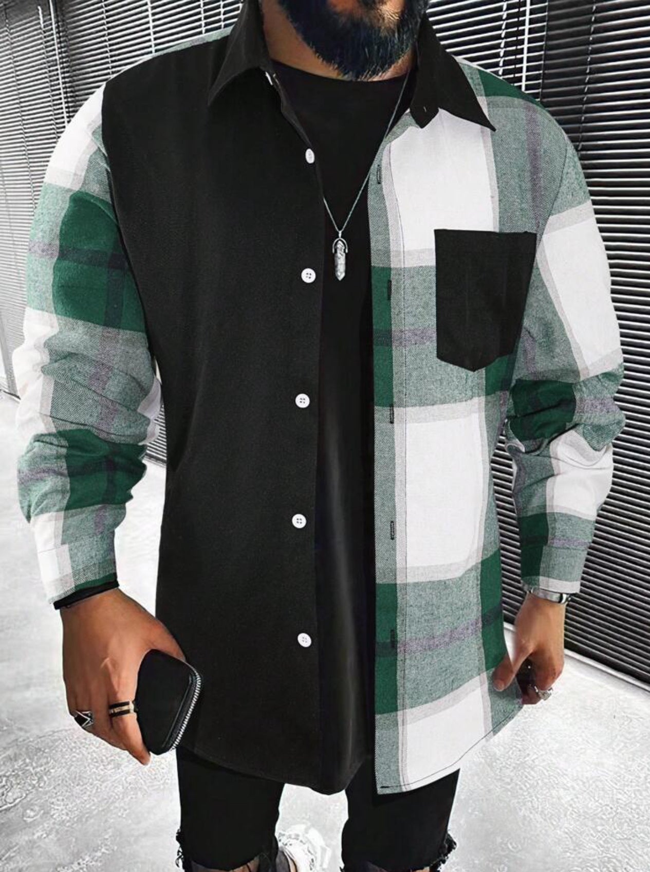 Chemise À Manches Longues À Carreaux