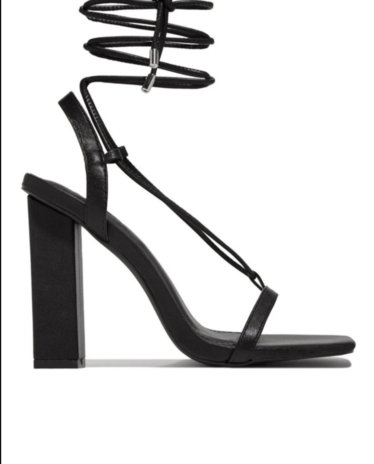 Talons Lanières Croisées & Bout Carré