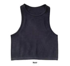 Crop Tops Côtelés en Tricot