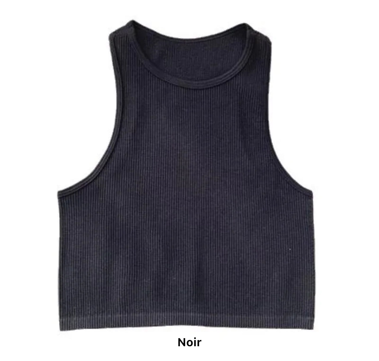 Crop Tops Côtelés en Tricot