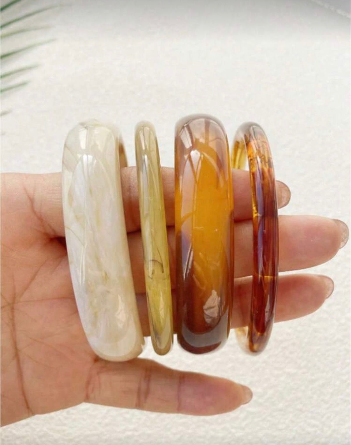 Bracelet Jonc en Résine Effet Marbré et Écaille de Tortue