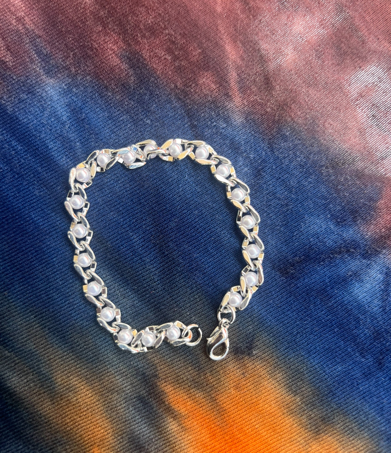 Bracelet Chaîne Perlée en Argent