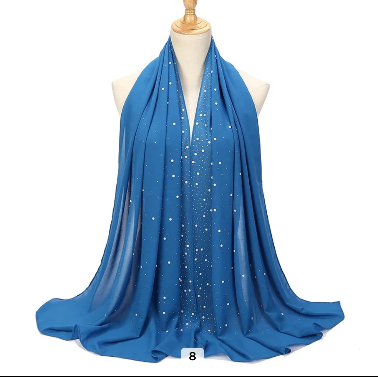 Hijab Mousseline de Soie avec perles