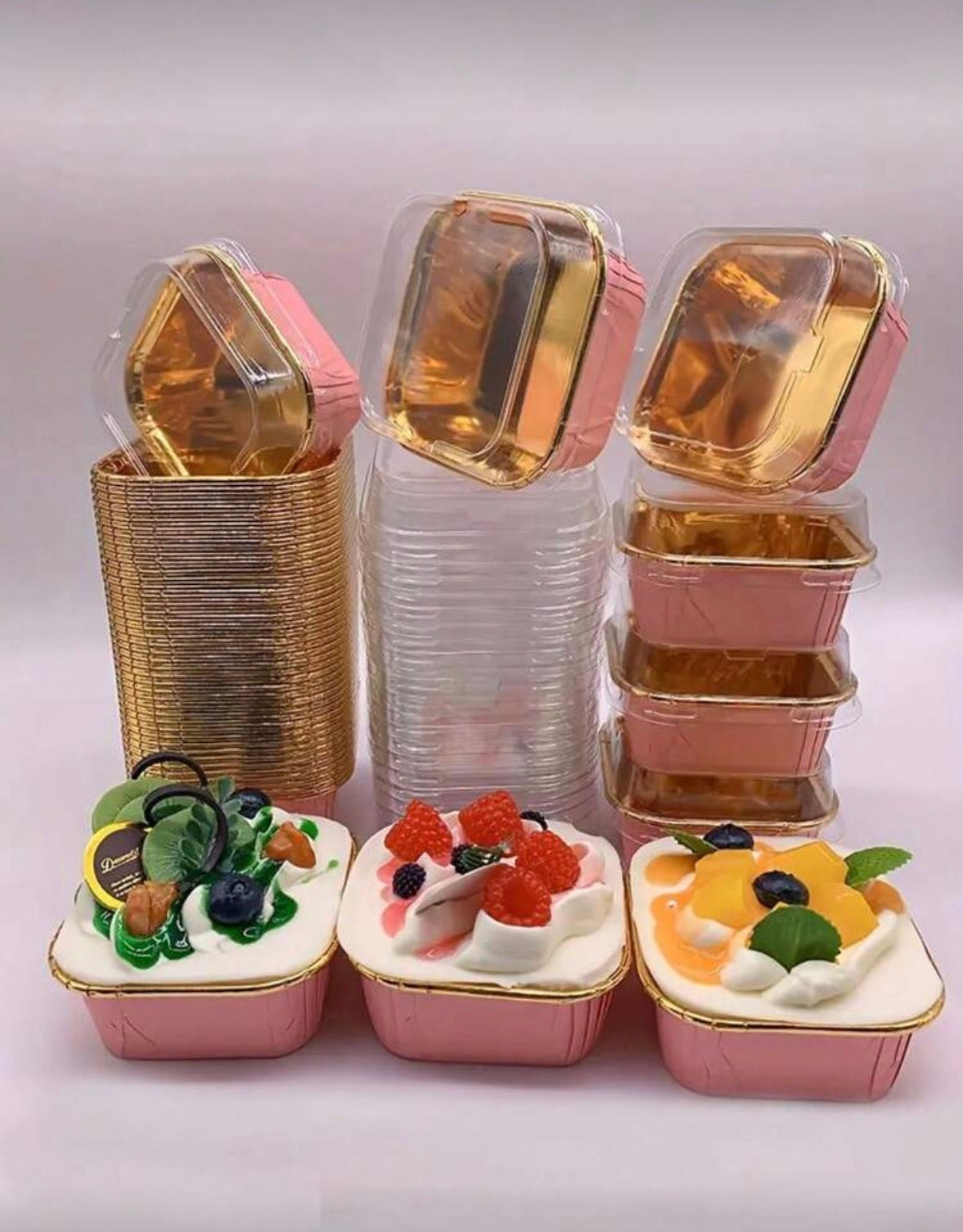 Lot de 50 Mini Moules de Cuisson en Aluminium – Ramequins Carrés pour Desserts et Cupcakes