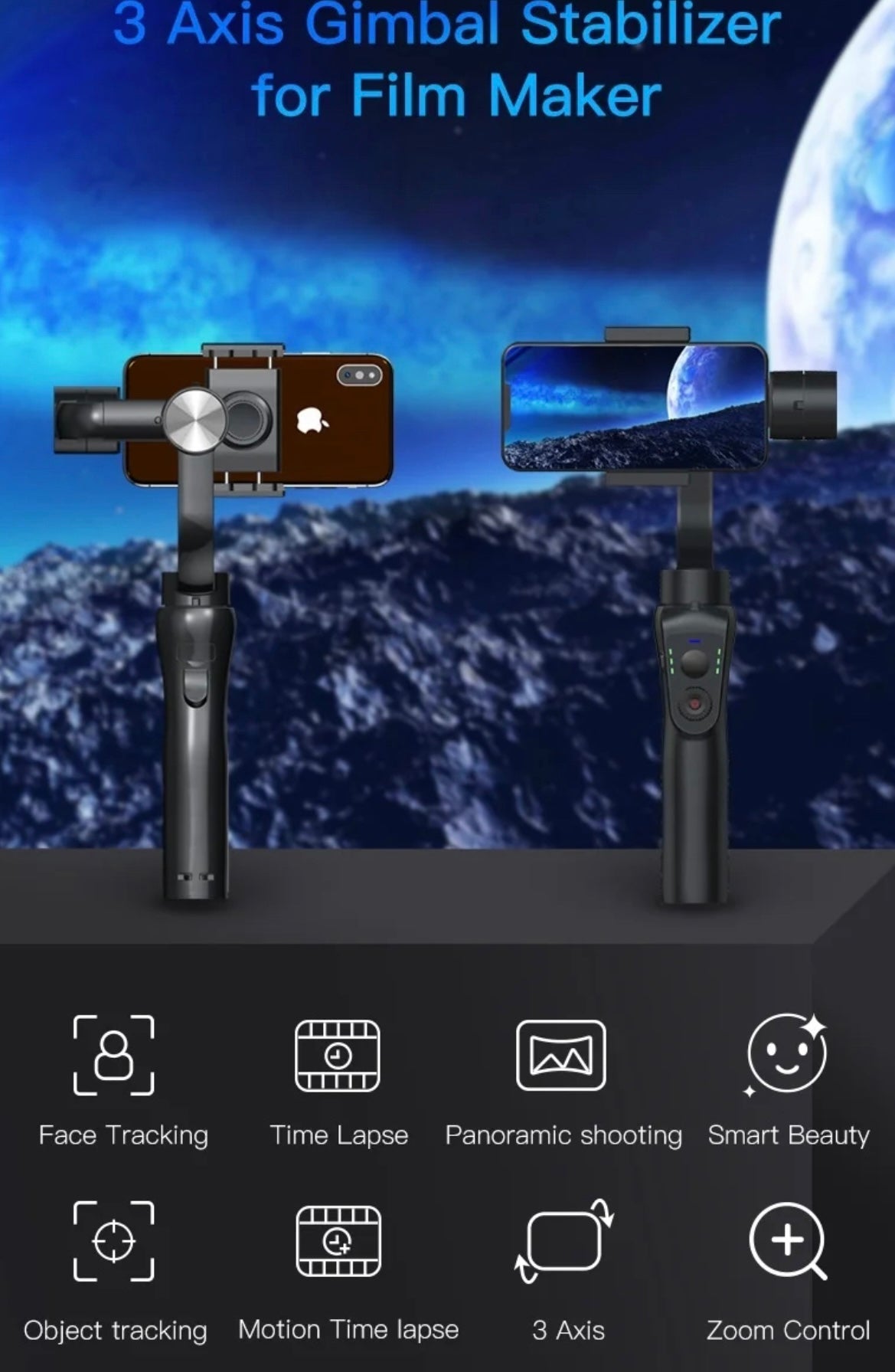 S5B: Stabilisateur à Cardan 3 Axes pour Vidéos Mobiles sans Tremblements