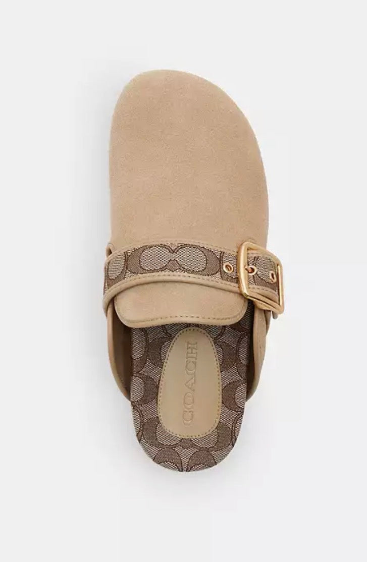 Coach Archival Buckle Clog – Sabots Femme en Cuir Suédé