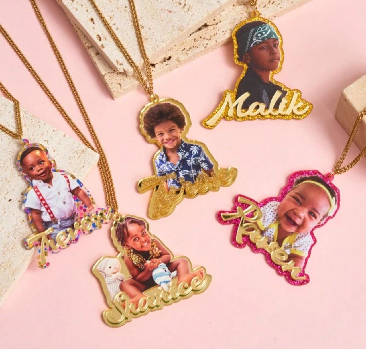 Collier à breloques Photo en acrylique personnalisé