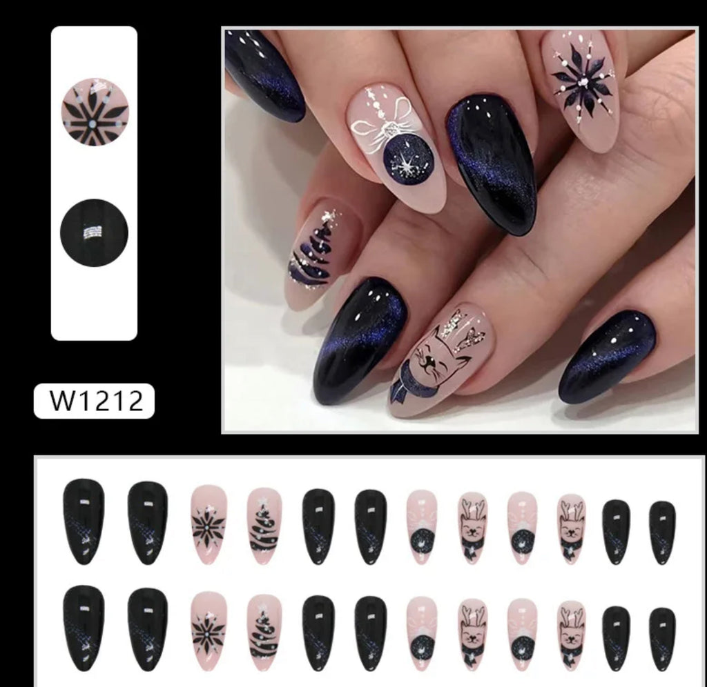 Faux Ongles Tons Sombres