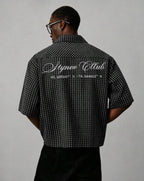 Chemise Homme Oversize à Carreaux Brodée – Manches Courtes Style Streetwear Vintage