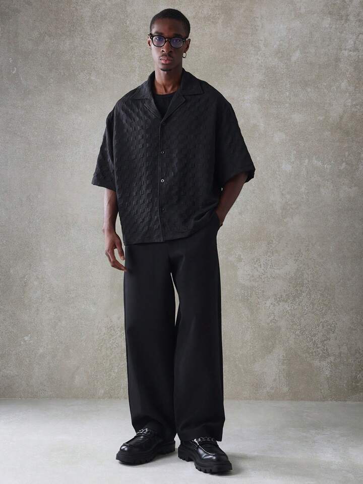 Men's Oversized Textured Shirt – Smart-Casual Style