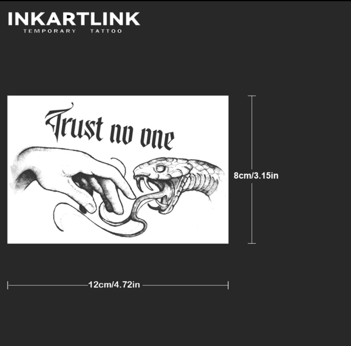 Tatouage Temporaire “Trust No One” - Design Intense et Expressif