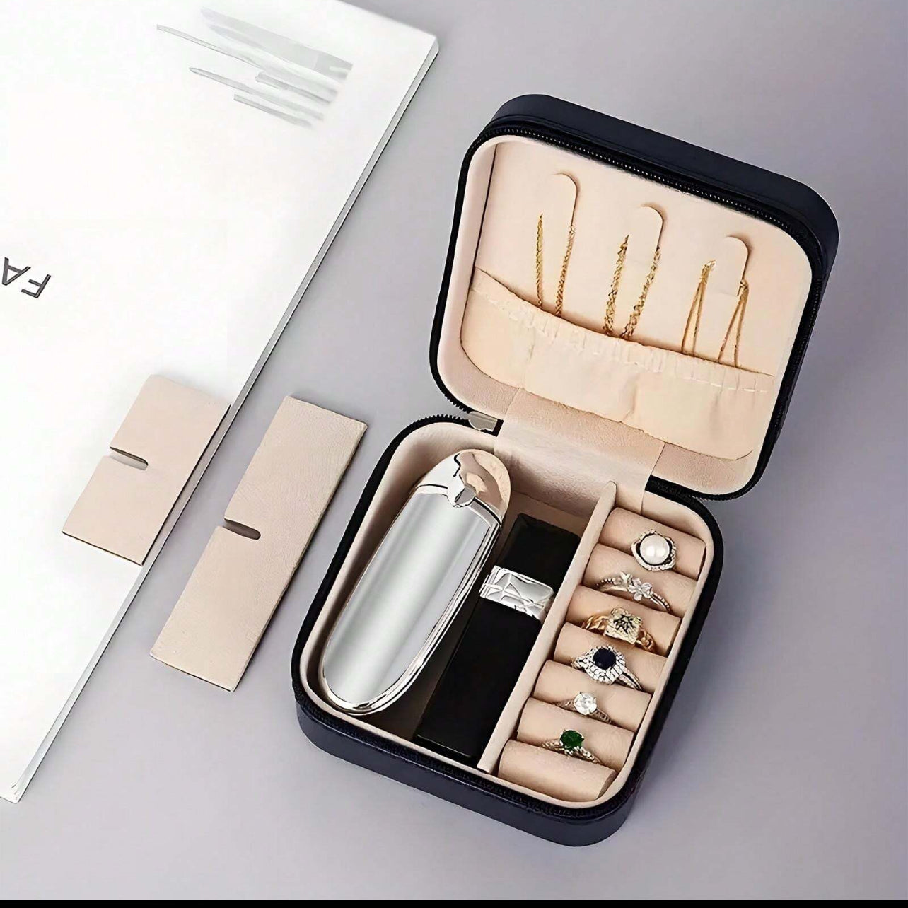 Boîte à bijoux personnalisée avec ruban à nœud