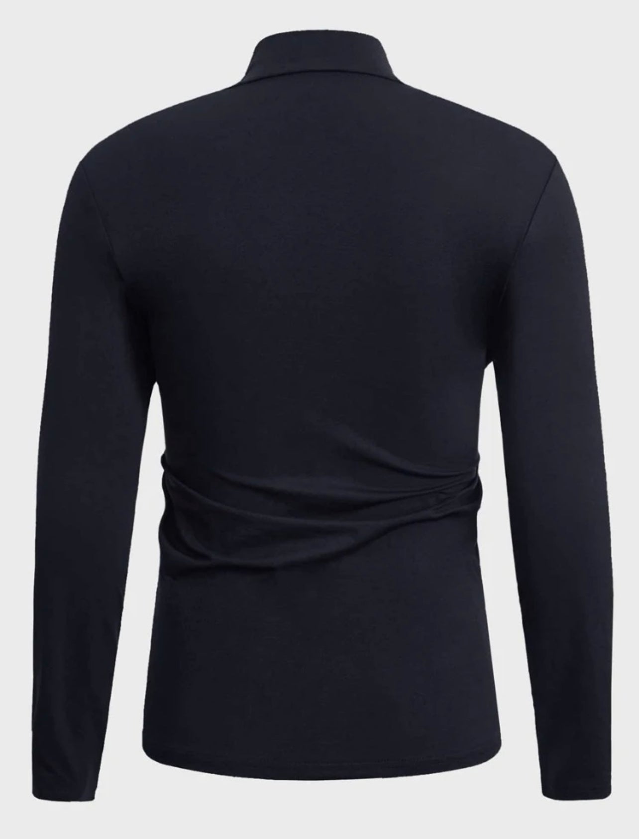 T-Shirt Unicolore En Coton À Col Montant