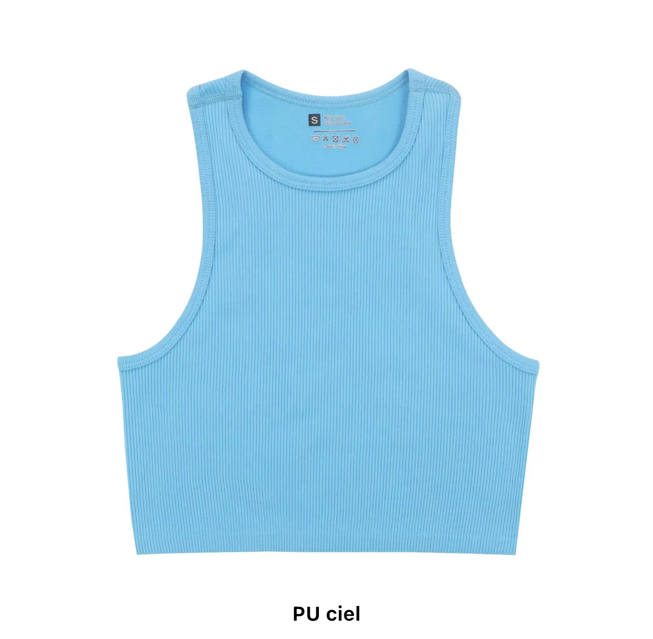 Crop Tops Côtelés en Tricot