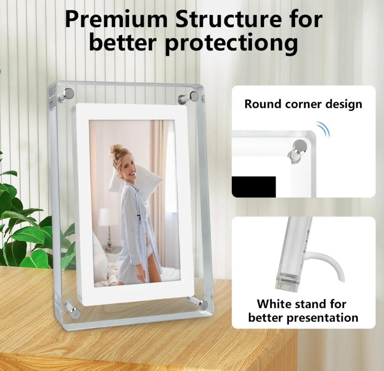 Cadre numérique ( photos/ vidéos) acrylique HD