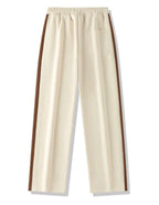 Pantalon Jogger Premium Beige à Bandes Contrastées