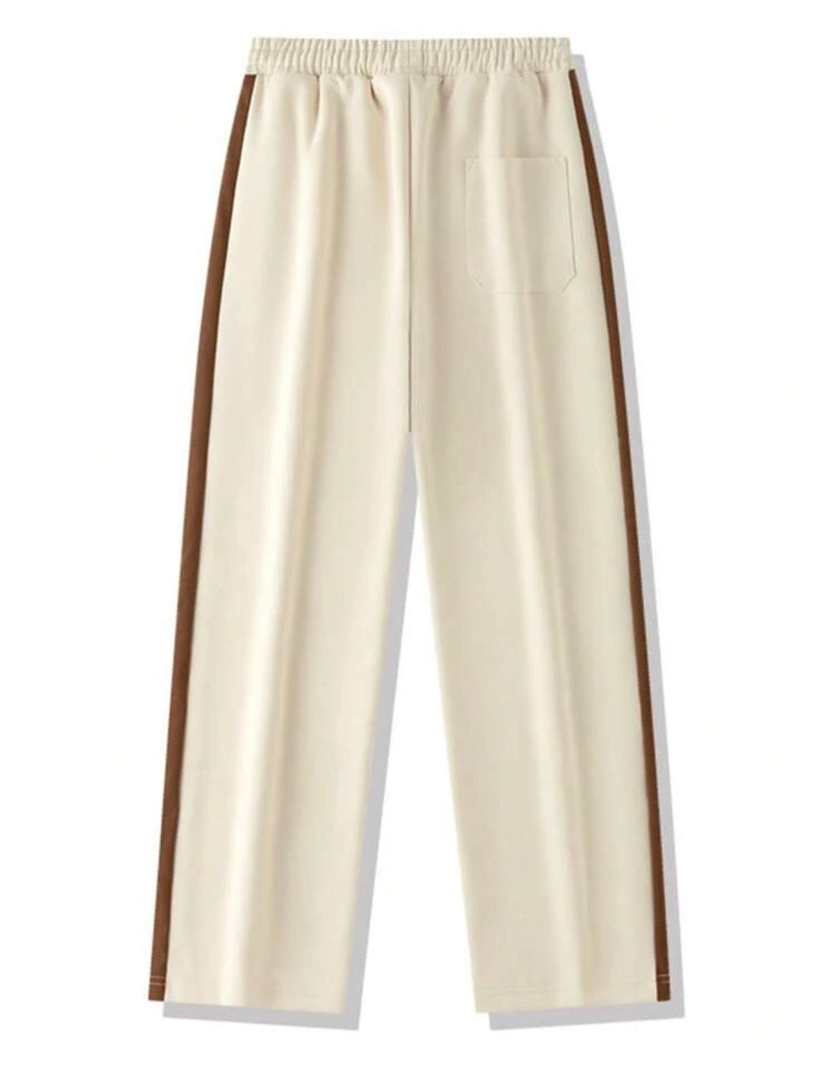 Pantalon Jogger Premium Beige à Bandes Contrastées