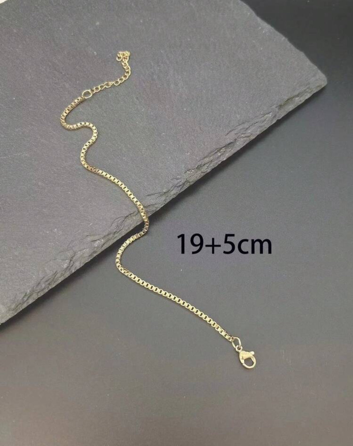 Bracelet et chaîne minimaliste en acier inoxydable doré