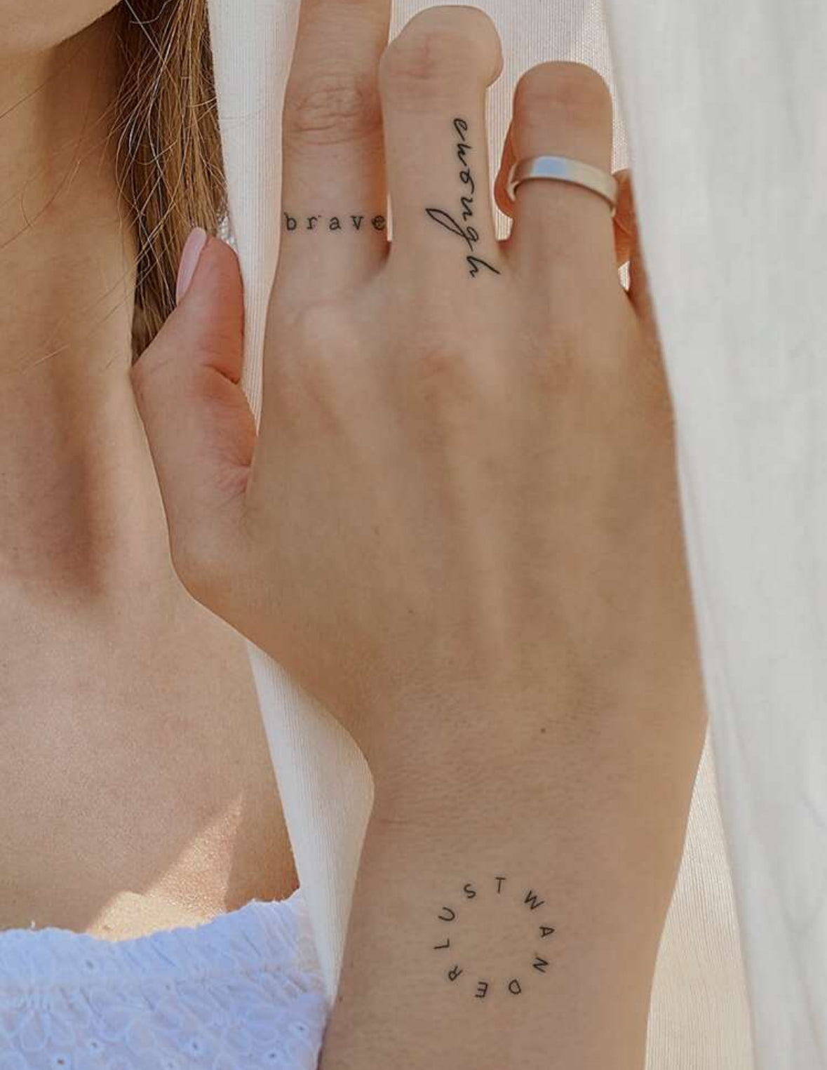 Tatouages Temporaires Minimalistes - Pack de Citations Inspirantes