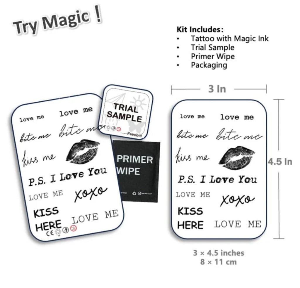 Sensual Temporary Tattoo Pack – “Bite Me” & “Love Me”