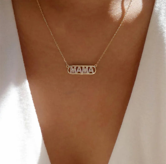 Collier lettre maman or plaqué