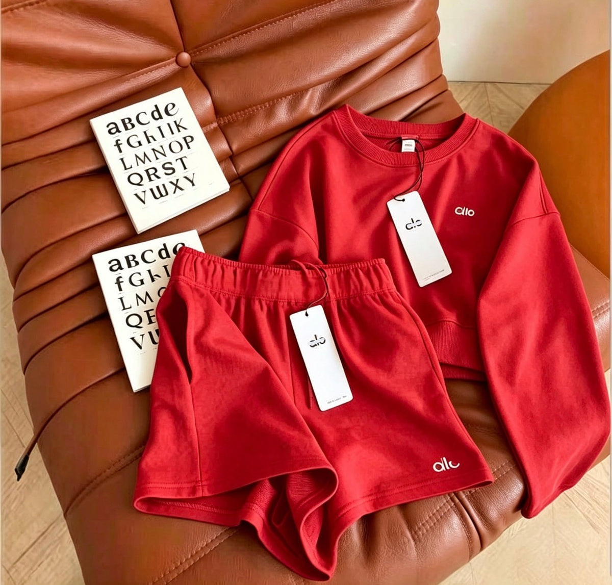 Ensemble Loungewear Alo Accolade – Sweat Court et Short Molleton