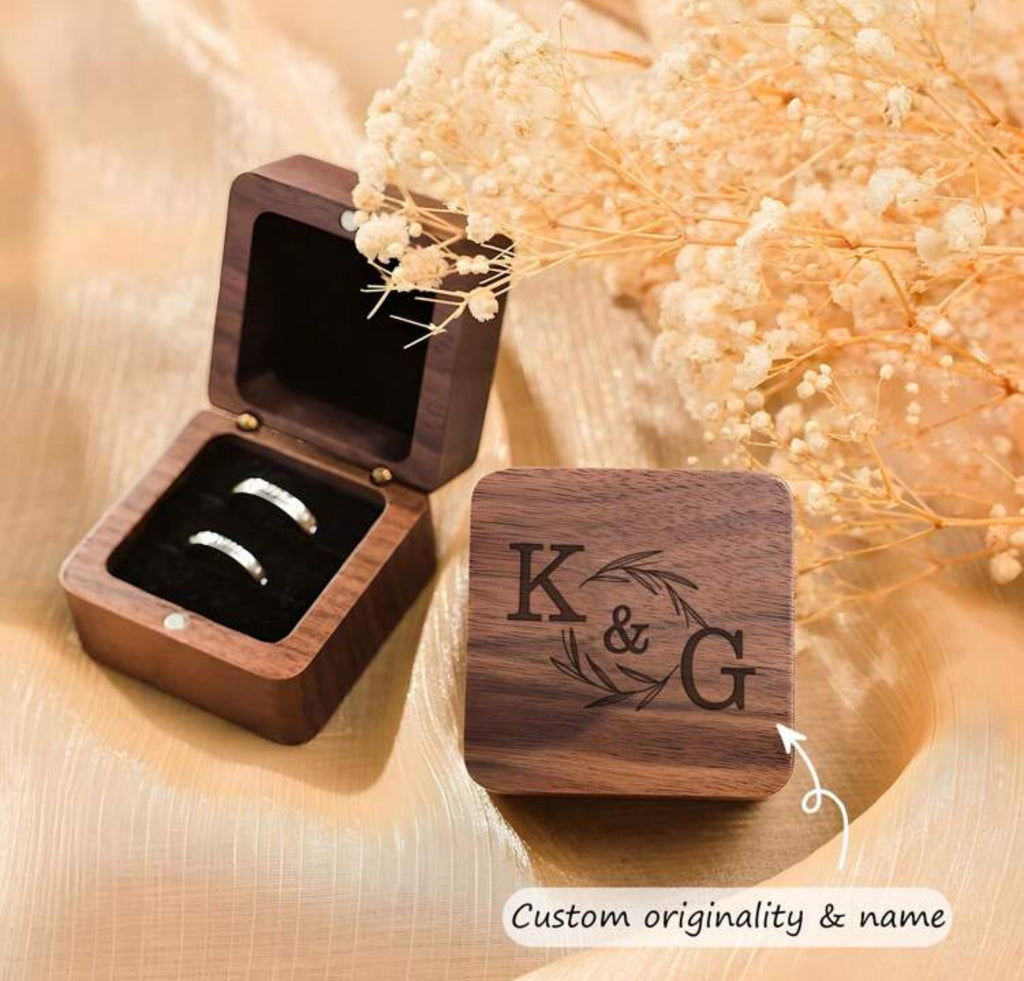 Boîte à Bague en Bois Personnalisée