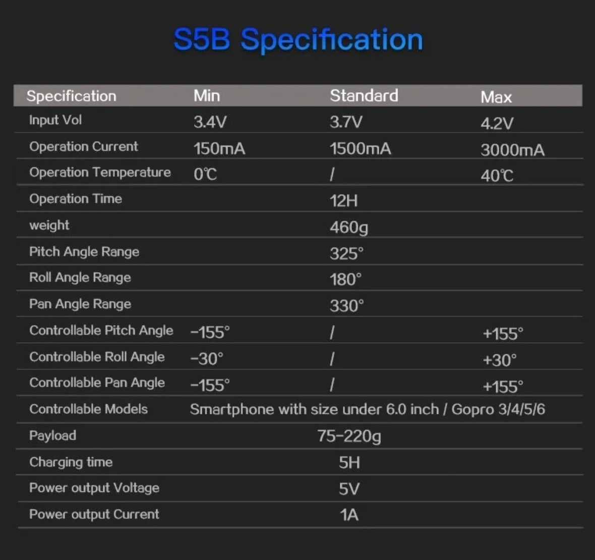 S5B: Stabilisateur à Cardan 3 Axes pour Vidéos Mobiles sans Tremblements