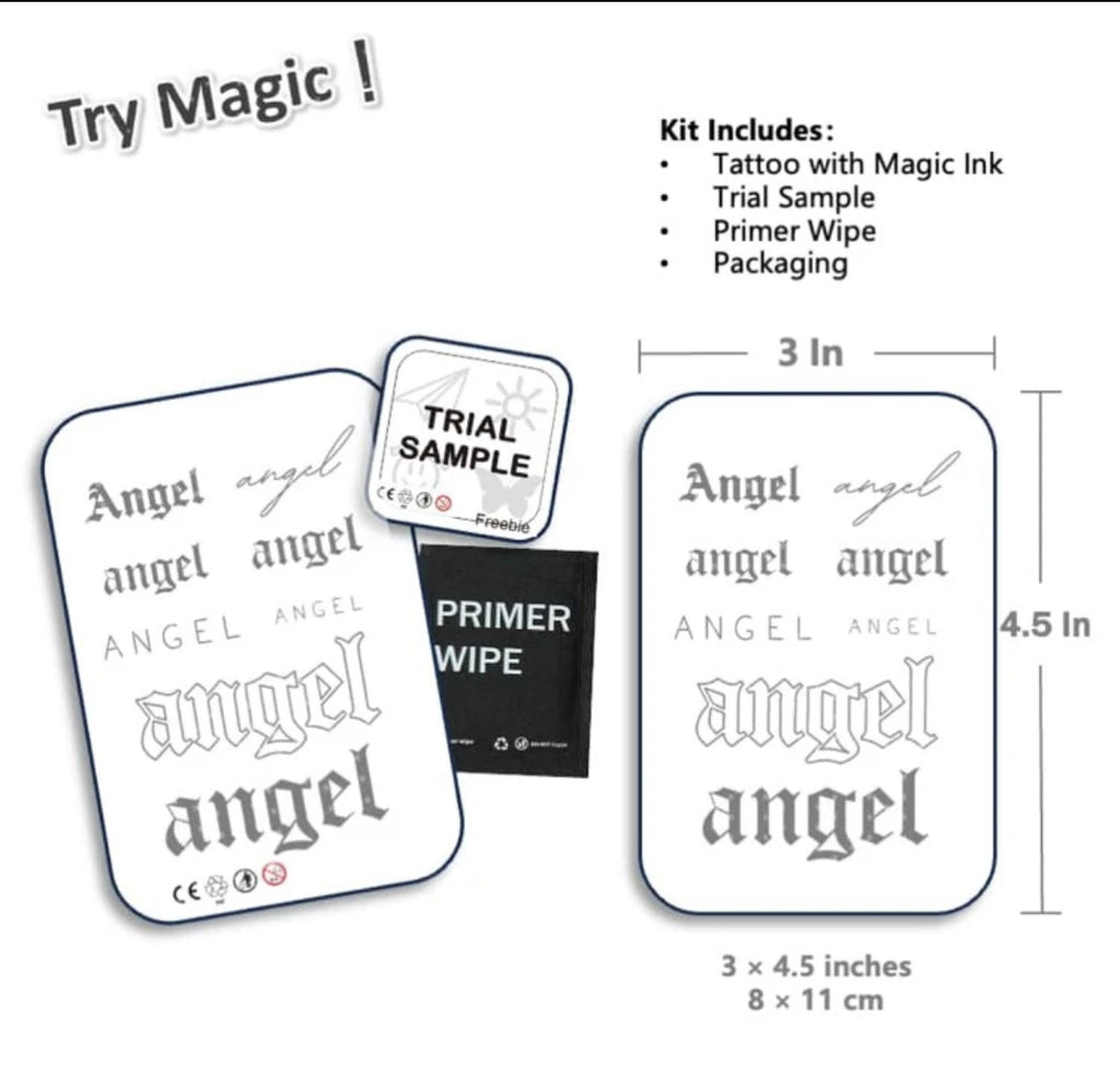 Tatouage Temporaire “Angel” en Typographie Variée