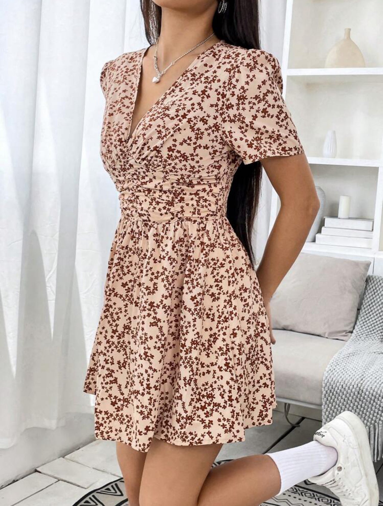 PETITE Robe Imprimé Floral À Ruché