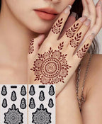 Pochoir de Tatouage Henné – Motif fleurs Élégantes