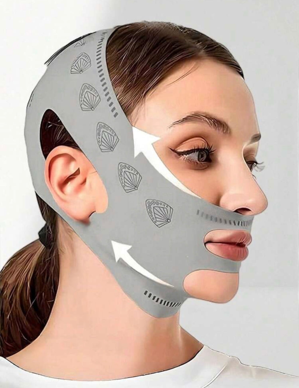 Masque de Lifting Facial & Réducteur Double Menton – Gris