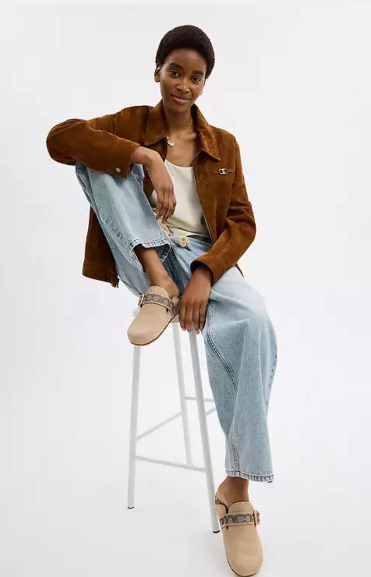Coach Archival Buckle Clog – Sabots Femme en Cuir Suédé