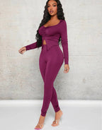 Ensemble Legging & Top à encolure de cœur fendu