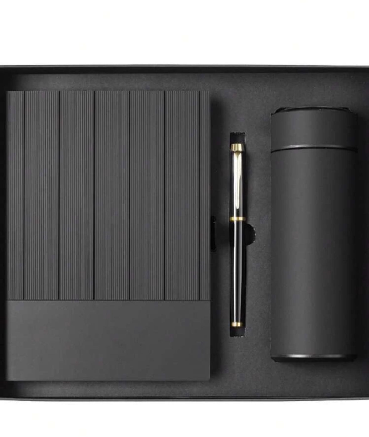 Coffret Cadeau de Luxe Personnalisé – Carnet A5, Stylo & Thermos (Lot de 50 pièces)