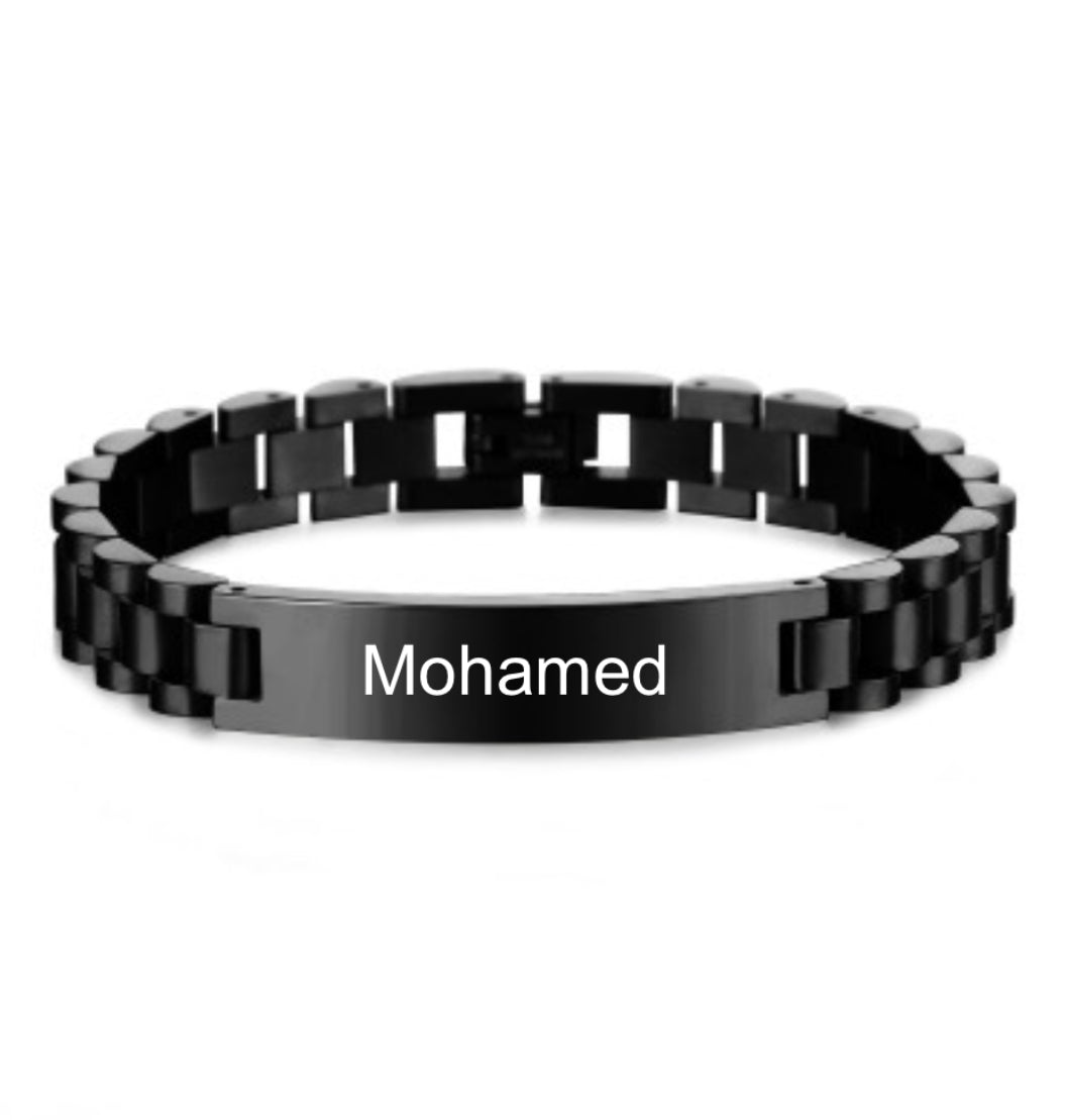 Bracelet En Acier Inoxydable Pour Hommes - Gravure Au Laser