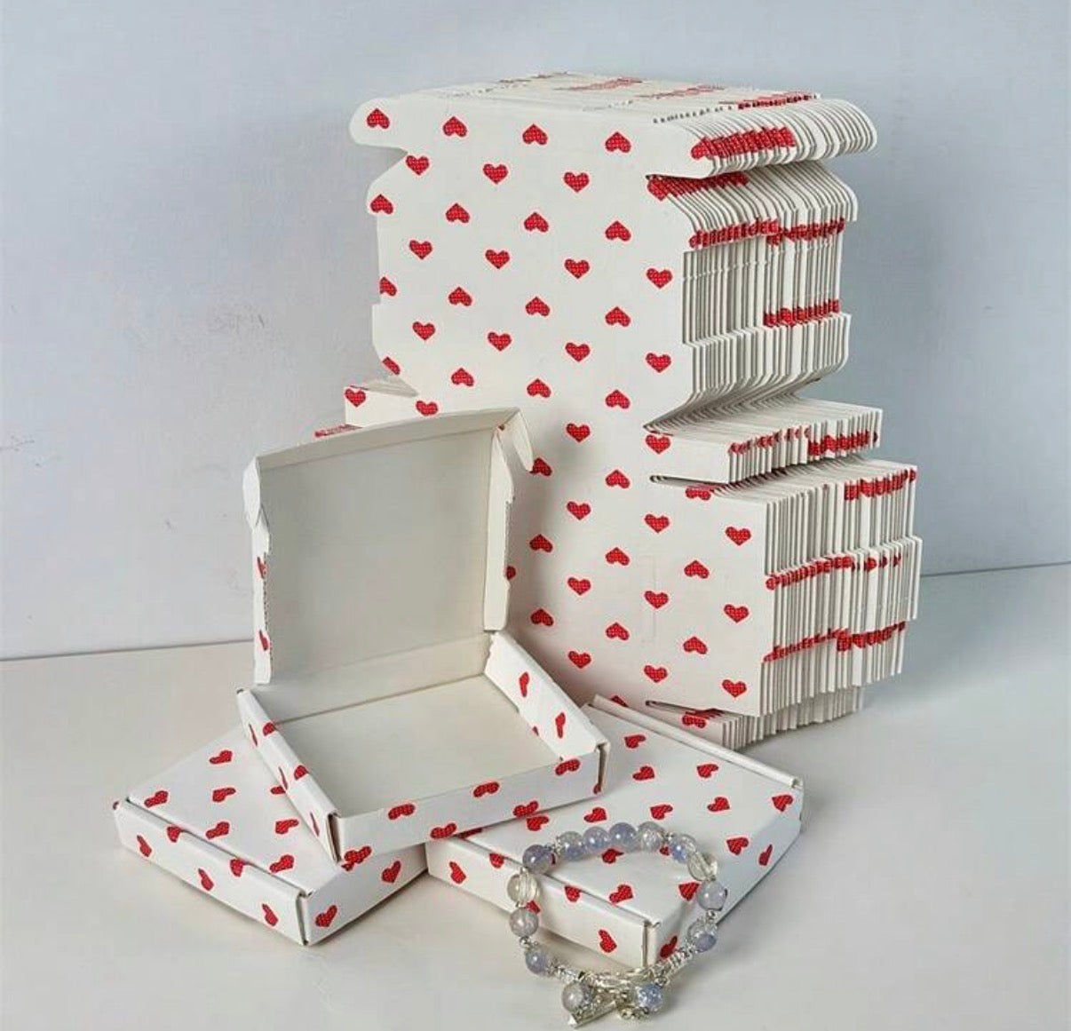 Lot de 10 Mini Boîtes Cadeaux "Petits Cœurs