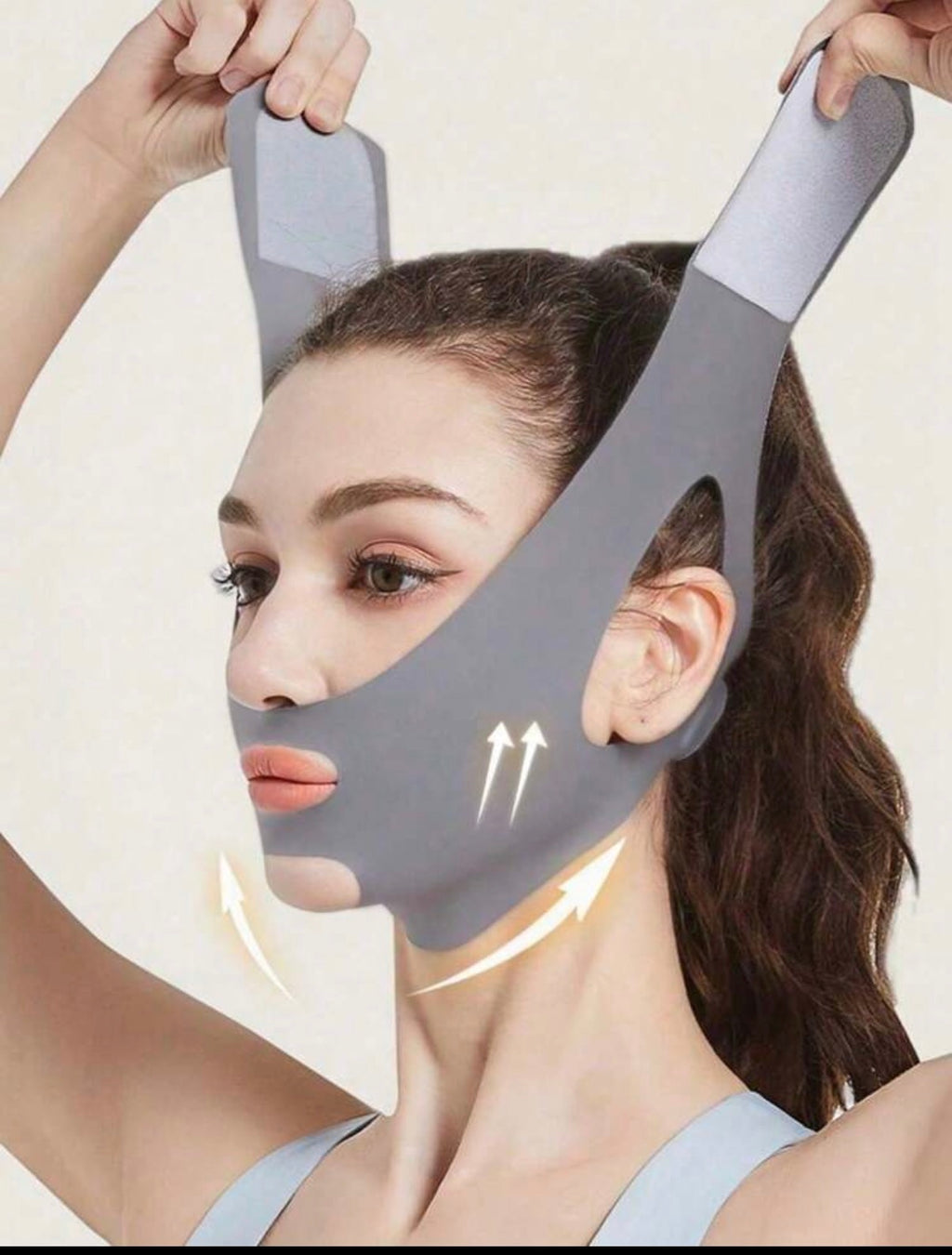 Masque de Lifting Facial & Réducteur Double Menton – Gris