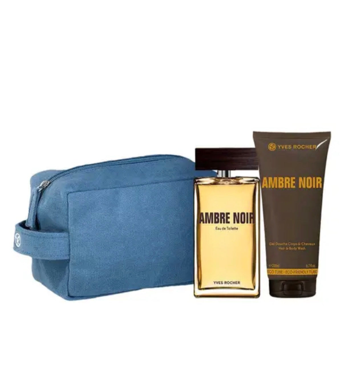 Coffret Eau de Toilette et Gel Douche et Cheveux Homme - Ambre Noir