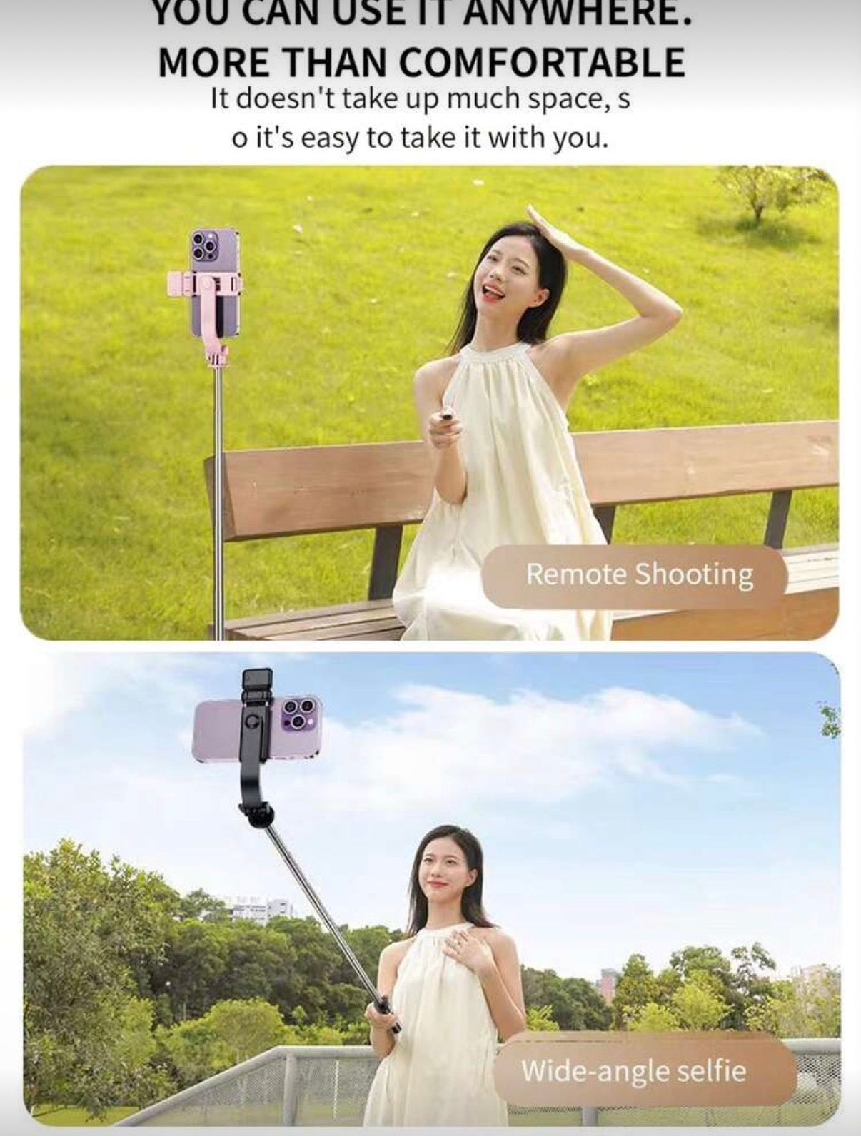 Trépied Selfie Stick Premium 3-en-1 – Extensible 1.7m, Lumière LED Intégrée & Télécommande Bluetooth