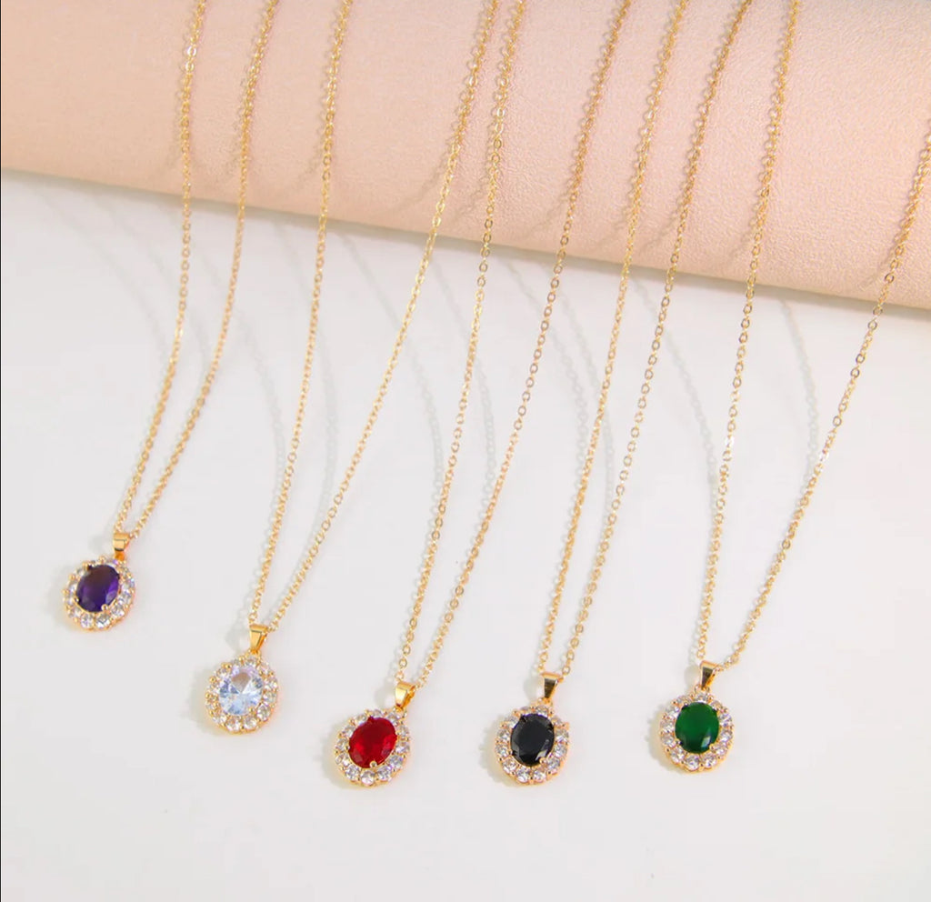 Collier Coloré en Laiton avec Cristaux
