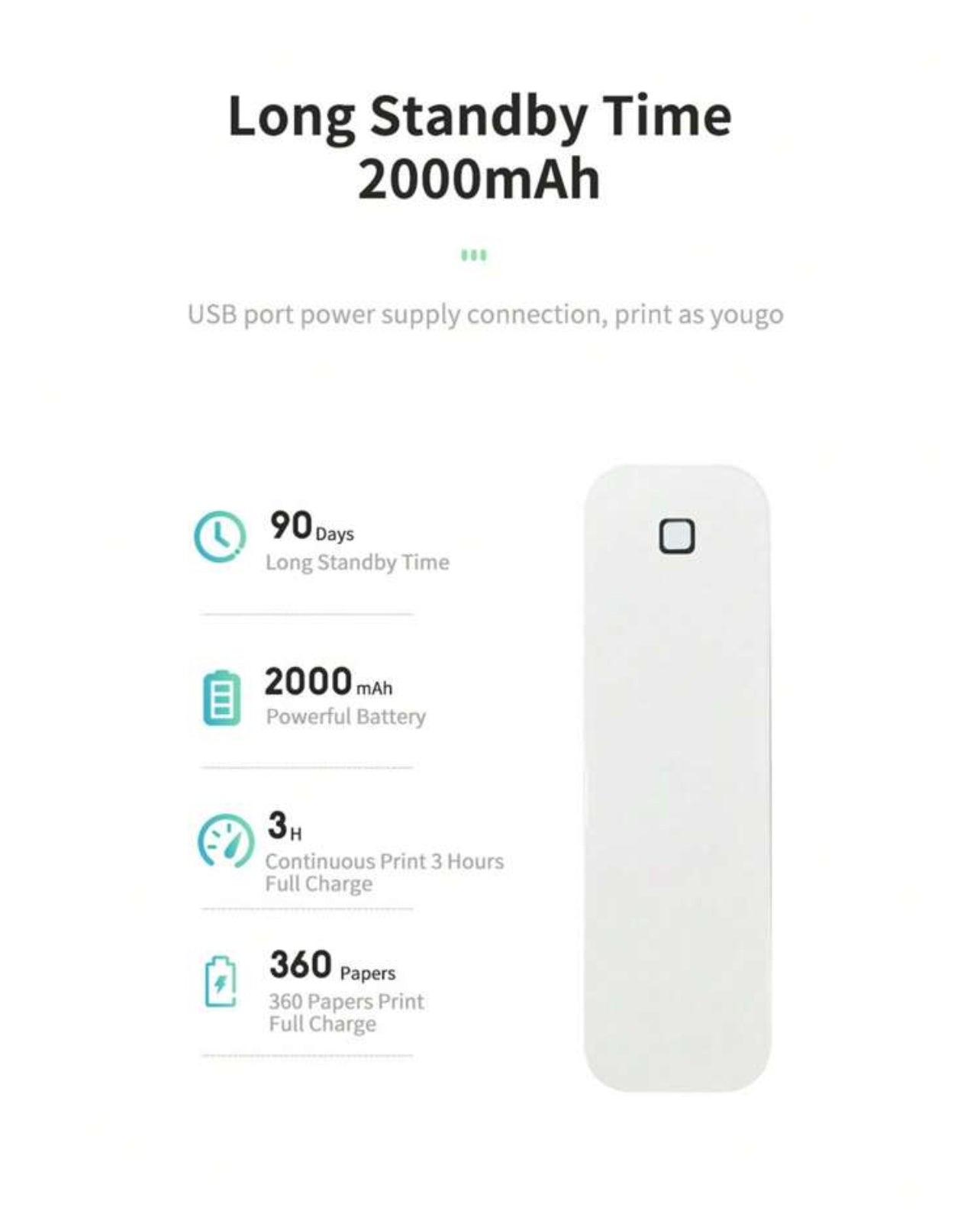 Imprimante Thermique Portable Sans Fil A4