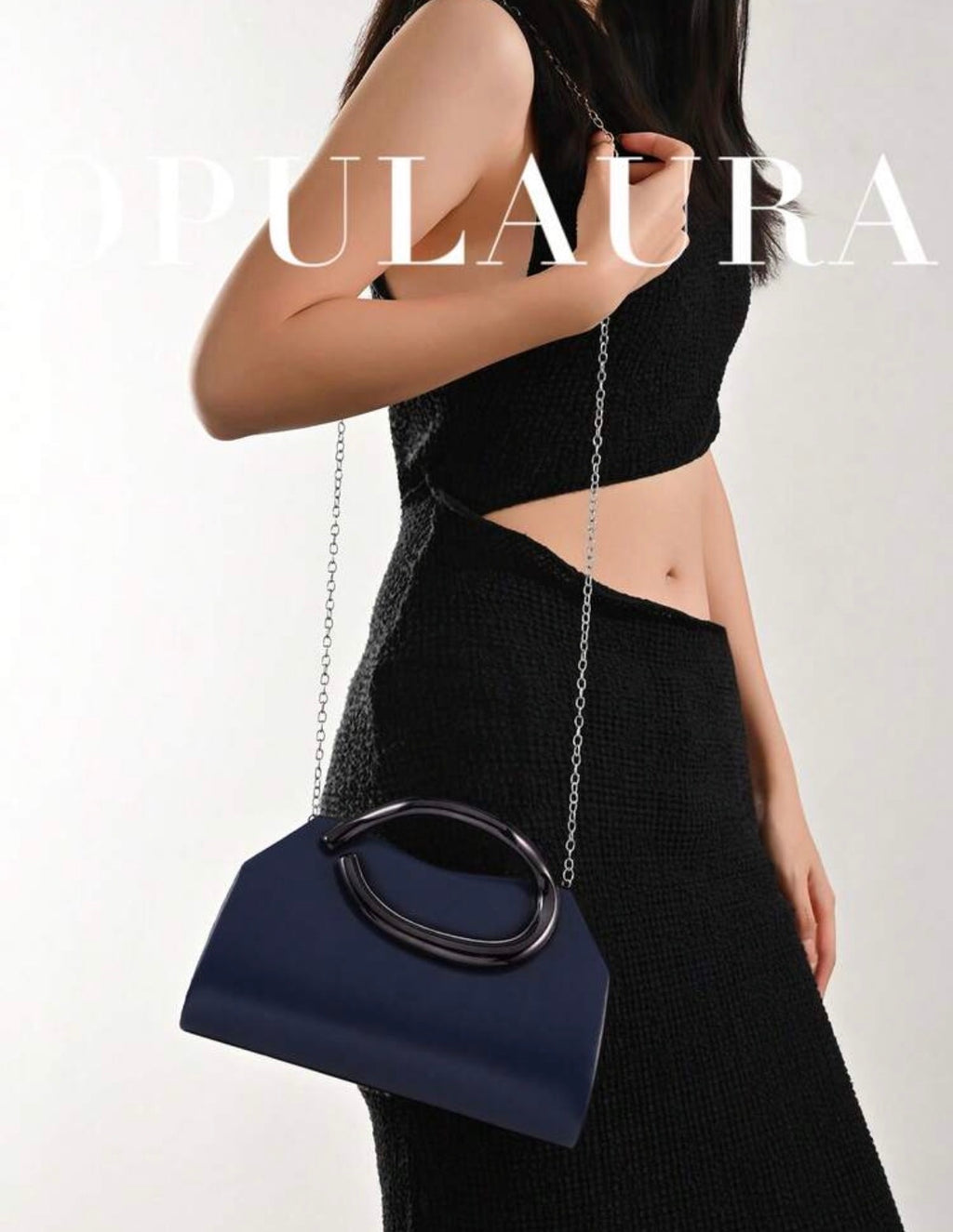 Sac de soirée élégant OpulAura – Pochette de luxe avec poignée métallique