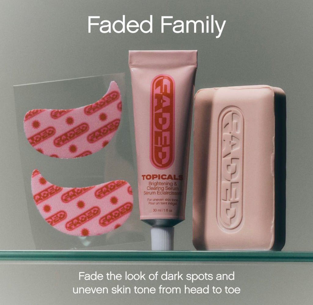 Ensemble Éclaircissant Faded par Topicals – Trio Anti-Taches Visage & Corps