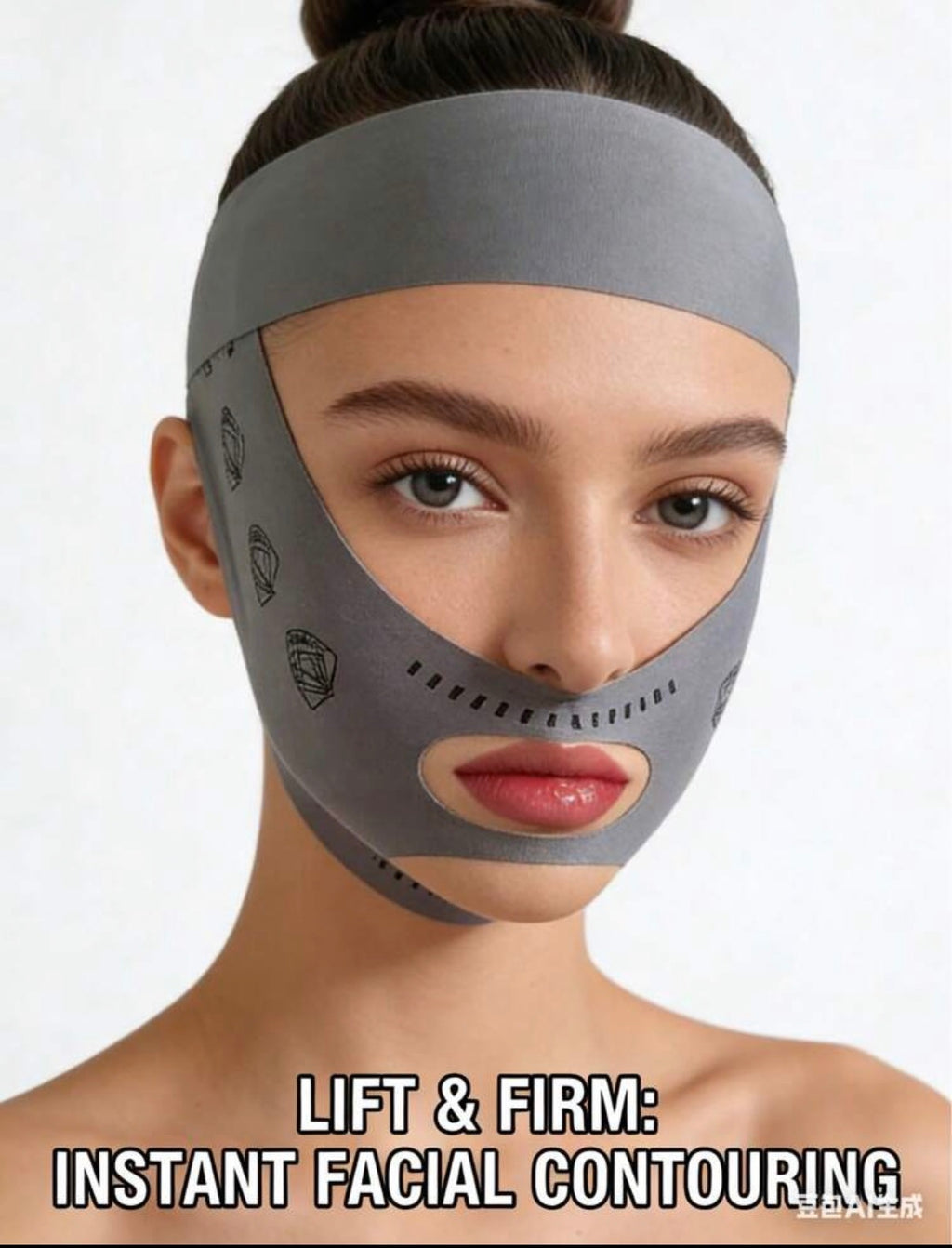 Masque de Lifting Facial & Réducteur Double Menton – Gris