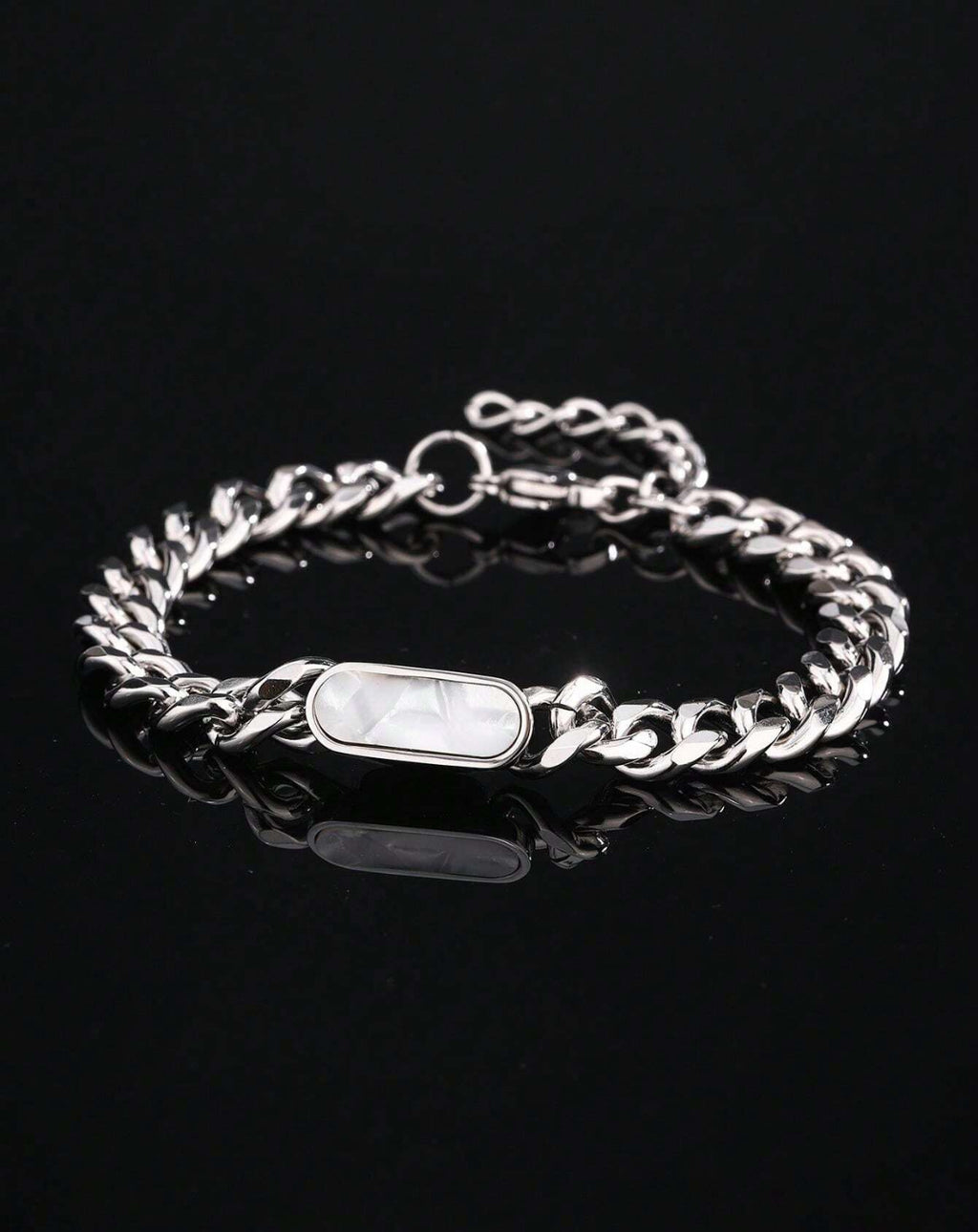 Cuban-Link & Natural Stone Bracelet – Elegance & Character