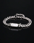 Bracelet Maille Cubaine & Pierre Naturelle – Élégance et Caractère
