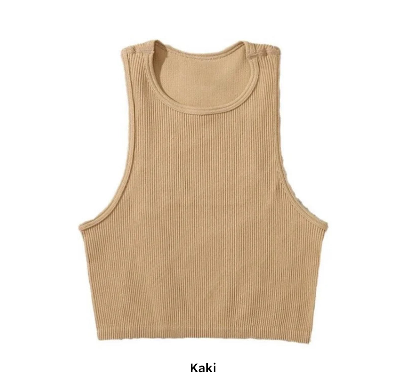 Crop Tops Côtelés en Tricot