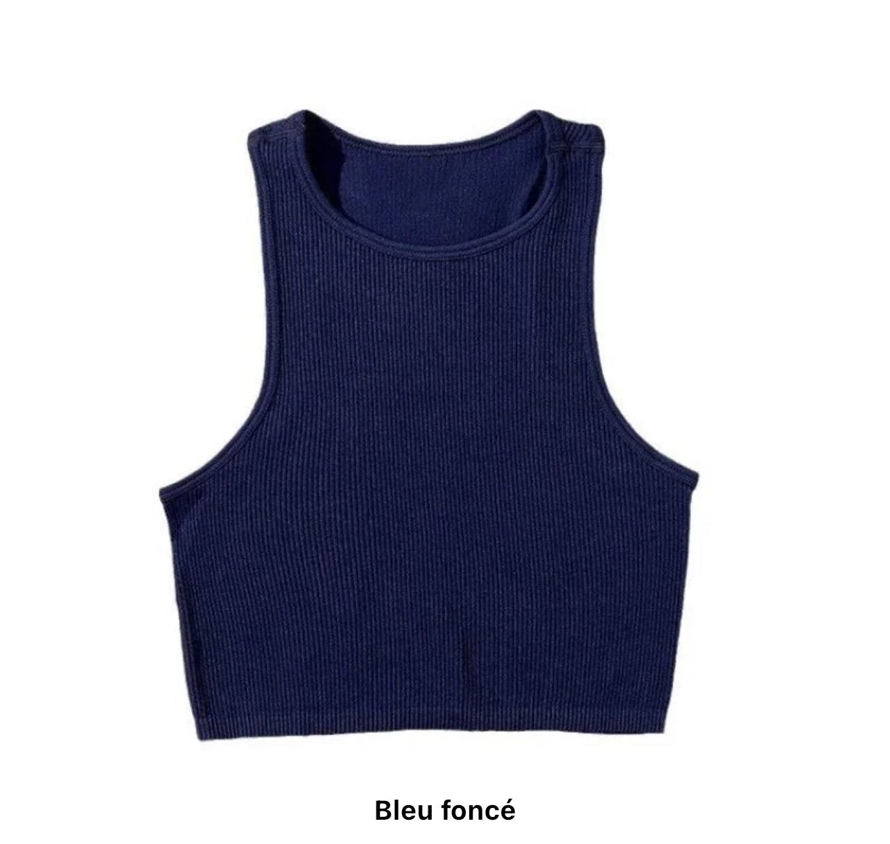 Crop Tops Côtelés en Tricot