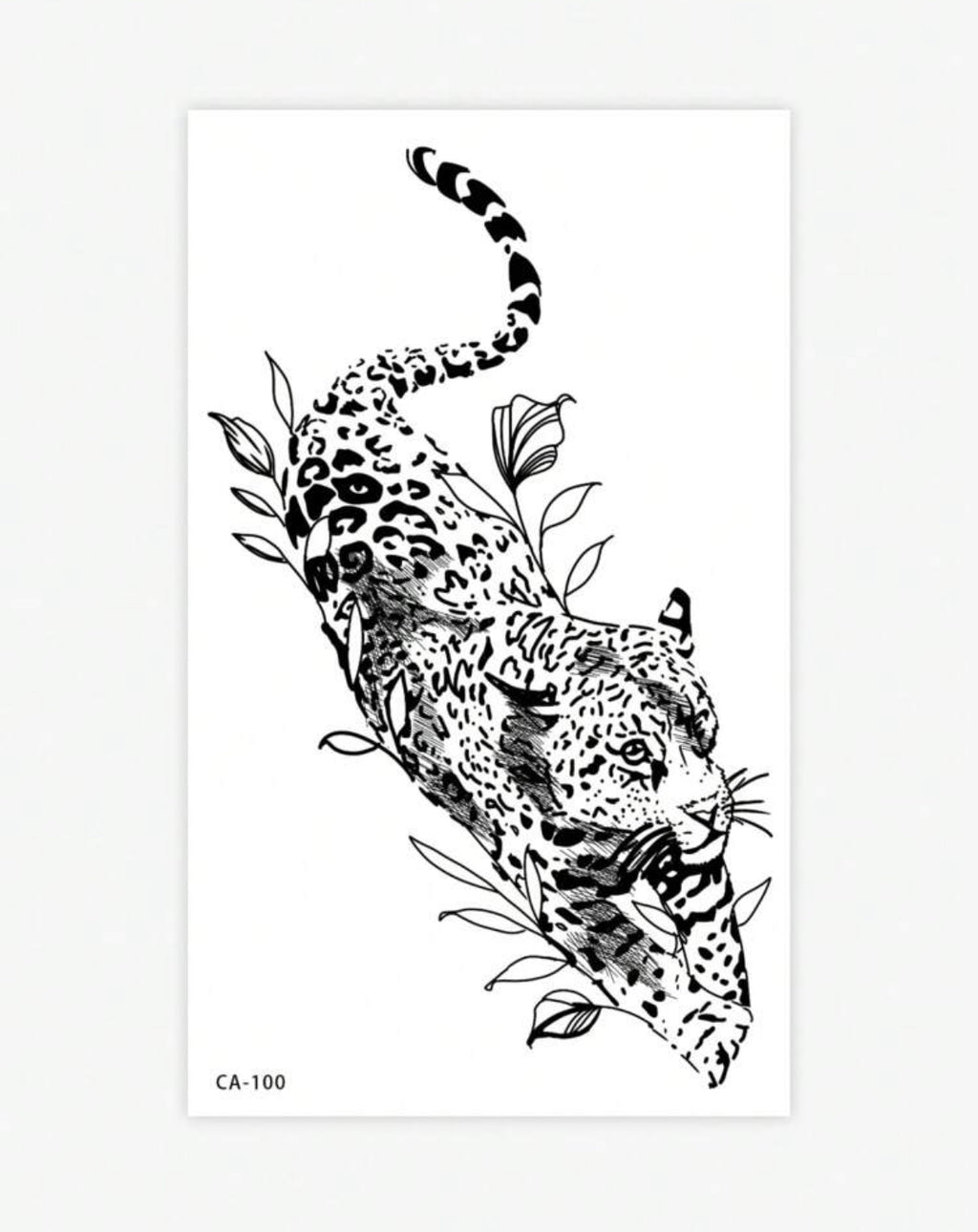 Tatouage Temporaire Léopard Artistique – Design Sauvage et Élégant